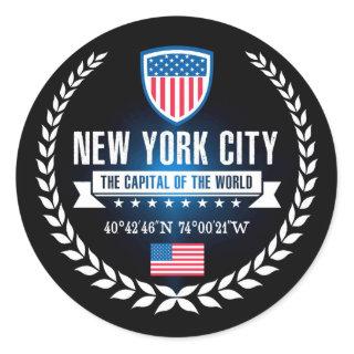 New York Classic Round Sticker