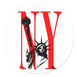 New York NY Statue of Liberty Logo Design Classic Round Sticker