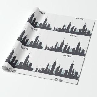 New York Skyline Black Big Apple Modern City Wrapp