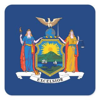 New York State Flag Square Sticker