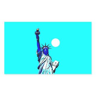 New York Statue of Liberty Pop Art Rectangle Stick Rectangular Sticker