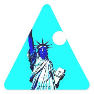 New York Statue of Liberty Pop Art Triangle Sticke Triangle Sticker