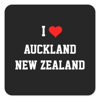 NEW ZEALAND: I Love Auckland, New Zealand Square Sticker