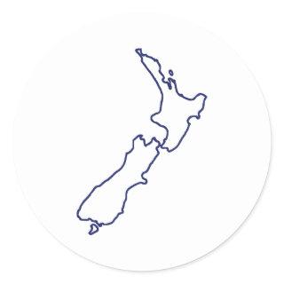New Zealand Map Classic Round Sticker