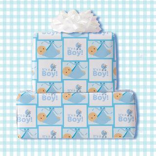 Newborn Baby Boy Shower Cute Pastel Blue
