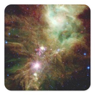 Newborn stars in the Christmas Tree cluster Square Sticker