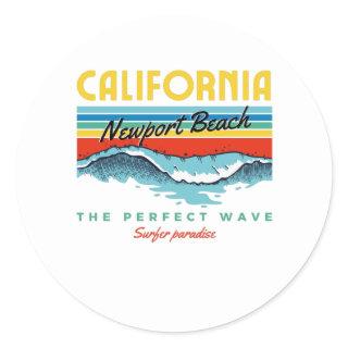 Newport Beach Classic Round Sticker