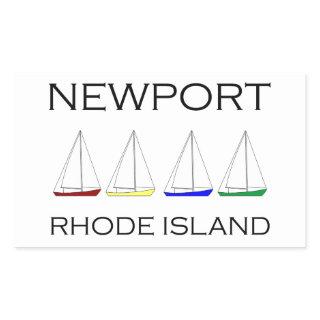 Newport Rhode Island Sailboats Rectangular Sticker