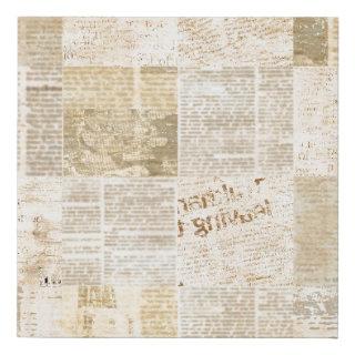 Newspaper paper grunge aged newsprint pattern back faux canvas print