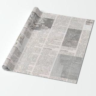 Newspaper with old unreadable text. Vintage grunge