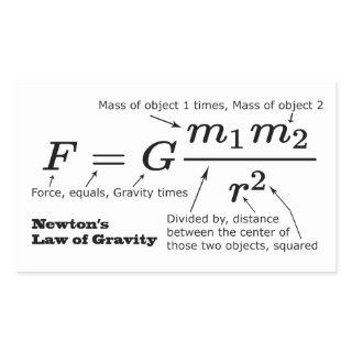 Newton's Law of Universal Gravitation Rectangular Sticker