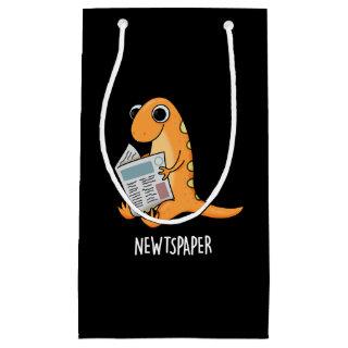 Newtspaper Funny Newt Pun Dark BG Small Gift Bag