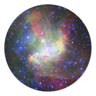 NGC 346 star cluster nebula in Tucana Classic Round Sticker
