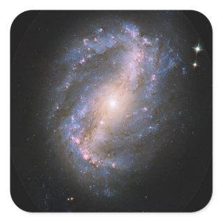 NGC-6217 Barred Spiral Galaxy Square Sticker