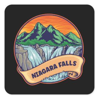 Niagara Falls Waterfall Adventure Square Sticker