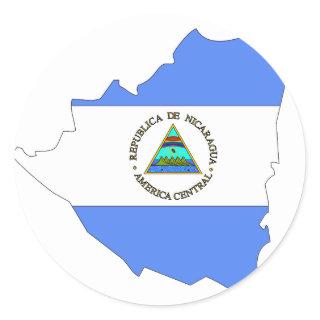 Nicaragua flag map classic round sticker