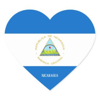 Nicaragua Flag Splendid Patriotic Heart Sticker