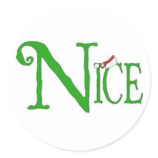 Nice for Christmas Classic Round Sticker
