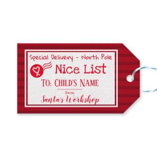 Nice List Personalized Santa Message Gift Tag