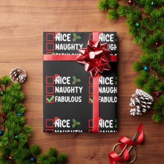 Nice Naughty Fabulous Funny Santa Christmas List H