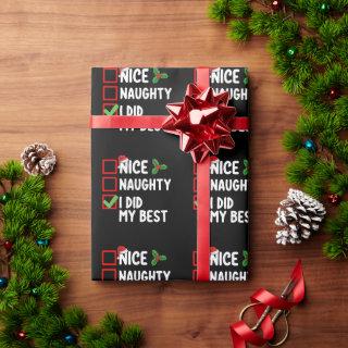Nice Naughty I Did My Best Christmas List Family