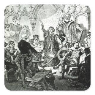Nicolaus Copernicus  Explaining his Theory Square Sticker