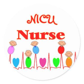 NICU Nurse--Adorable Baby Graphics Classic Round Sticker