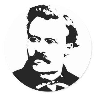 Nietzsche Picture Classic Round Sticker