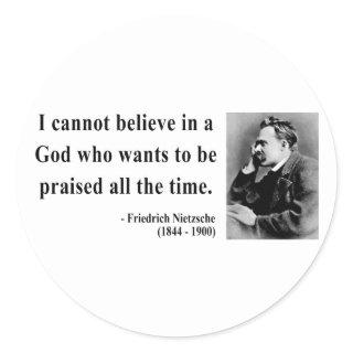 Nietzsche Quote 2b Classic Round Sticker