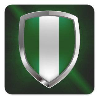 Nigeria Metallic Emblem Square Sticker