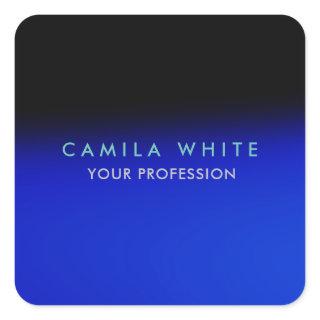 Night Blue Elegant Professional Classy Business Square Sticker