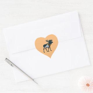 Night Forest Moose     Heart Sticker