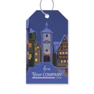 Nighttime Bavarian Town Company Gift Tags
