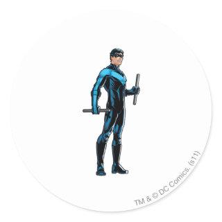 Nightwing looks right classic round sticker