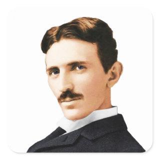 Nikola Tesla Electrical Genius Square Sticker