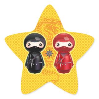 Ninja Kokeshi Star Sticker