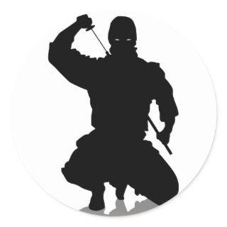 Ninja with Sword Classic Round Sticker