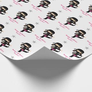 Ninja  Girl Pink Black Personalized