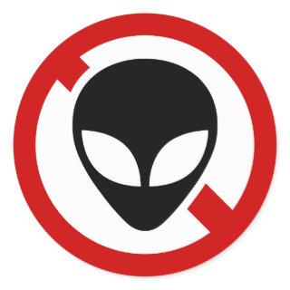 NO ALIENS CLASSIC ROUND STICKER