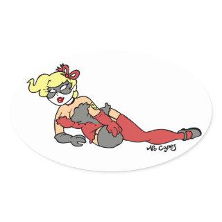 No Capes V Superhero/Supervillain pin-up sticker