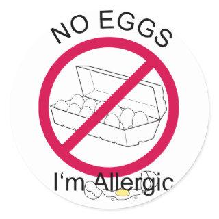 No Eggs Classic Round Sticker