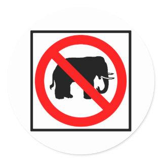 No Elephants Highway SIgn Classic Round Sticker