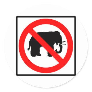 No Elephants Highway SIgn Classic Round Sticker