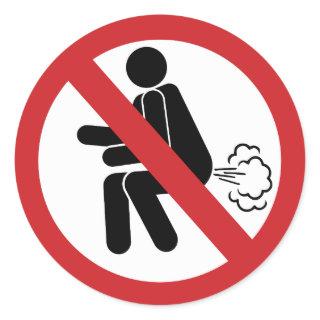 NO Farting ⚠ Funny Thai Toilet Sign ⚠ Classic Round Sticker