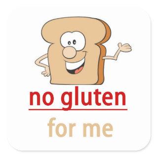 No gluten allergy alert square sticker