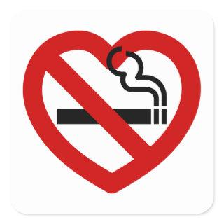 No Love For Smoking Sign Square Sticker