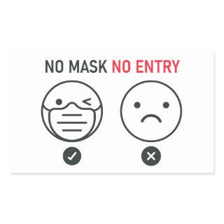 No Mask No Entry Rectangular Sticker