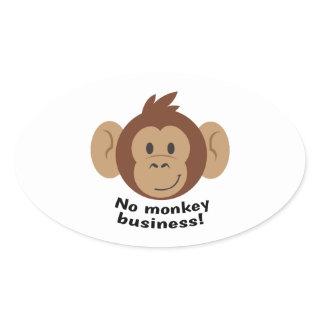 No Monkey Business Oval Sticker