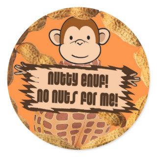 No Nuts for Me Classic Round Sticker
