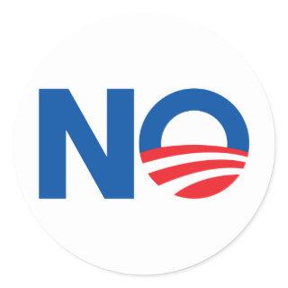 No Obama Classic Round Sticker